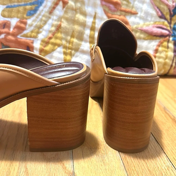 NEW Franco Sarto Tan Katra Clog Block Heel Slip On Platform Mule Size 10 - Picture 5 of 11